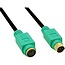 Premium Mini DIN 6-pins PS/2 data verlengkabel / zwart/groen - 2 meter