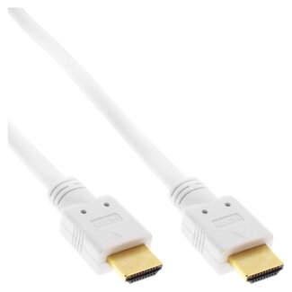 InLine HDMI kabel - versie 2.0 (4K 60Hz + HDR) - CU koper aders / wit - 0,50 meter