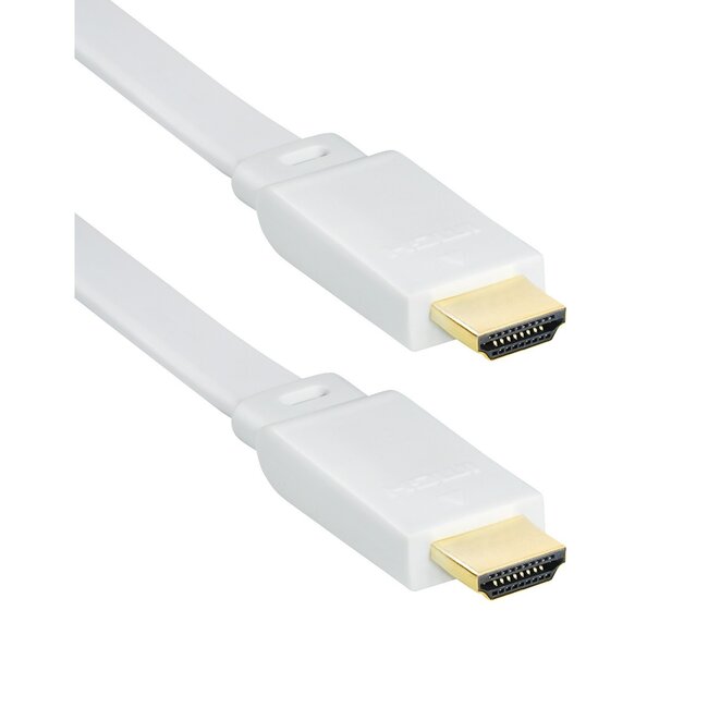 Platte HDMI kabel - versie 1.4 (4K 30Hz) / wit - 0,50 meter