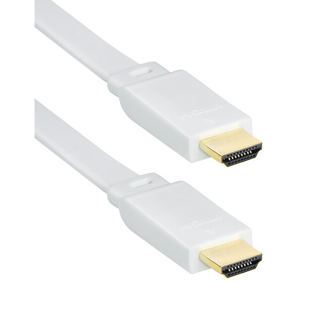 Platte HDMI kabel - versie 1.4 (4K 30Hz) / wit - 2 meter