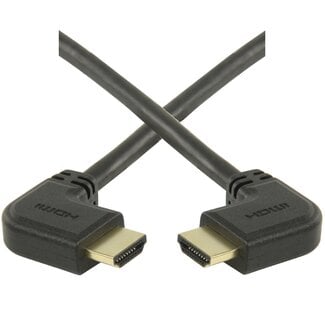 Coretek HDMI kabel - 90° haakse connectoren (links/rechts) - versie 1.4 (4K 30Hz) - 1 meter