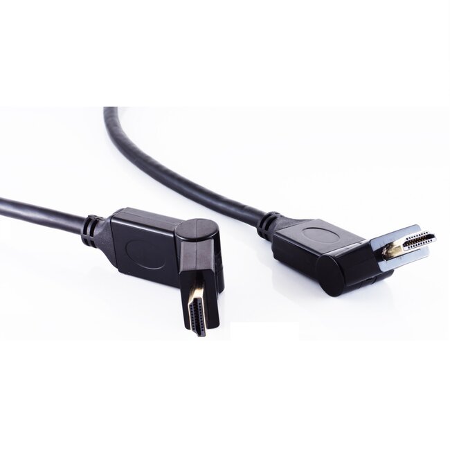 HDMI kabel - 180° draaibare connectoren (boven/beneden) - versie 1.4 (4K 30Hz) - 0,50 meter
