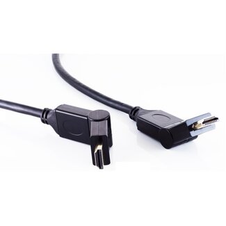 Transmedia HDMI kabel - 180° draaibare connectoren (boven/beneden) - versie 1.4 (4K 30Hz) - 1 meter