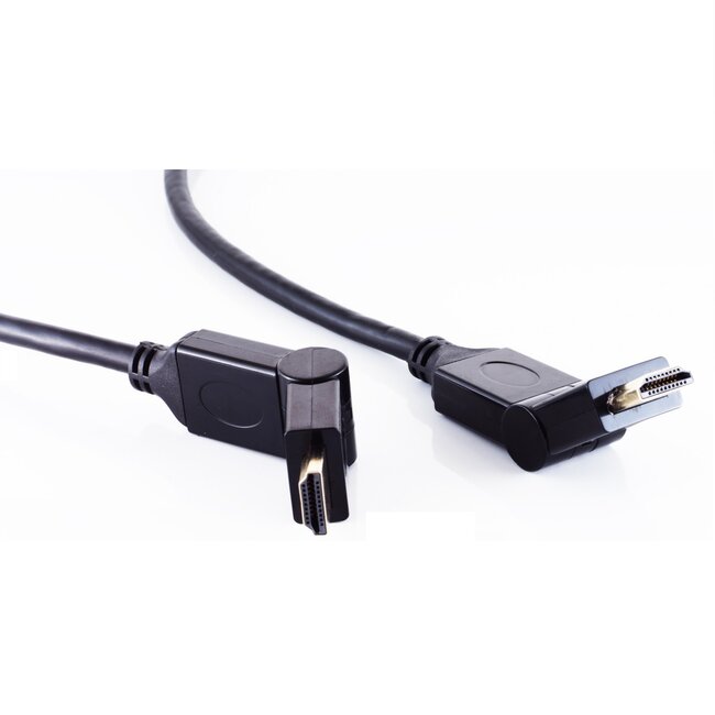 HDMI kabel - 180° draaibare connectoren (boven/beneden) - versie 1.4 (4K 30Hz) - 5 meter