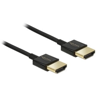 DeLOCK Dunne Premium HDMI kabel - versie 2.0 (4K 60Hz) / zwart - 0,25 meter