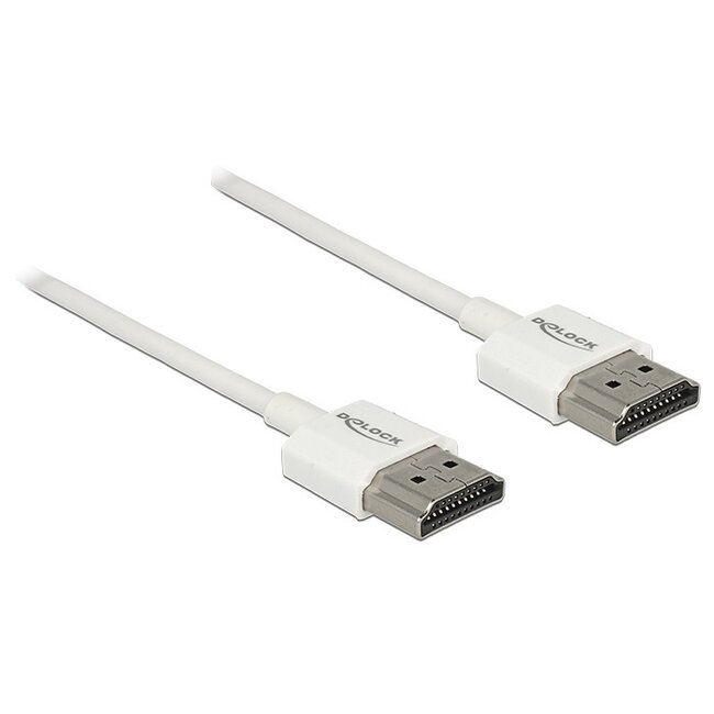 Dunne Premium HDMI kabel - versie 2.0 (4K 60Hz) / wit - 0,50 meter