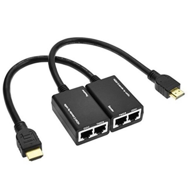 HDMI verlenger over 2 netwerkkabels - 30 meter (Full HD)