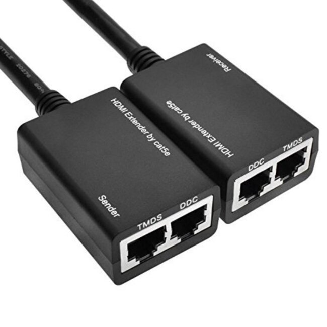 HDMI verlenger over 2 netwerkkabels - 30 meter (Full HD)