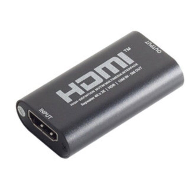 HDMI repeater - versie 2.0 (4K 60Hz HDR) - 10m in / 5m uit