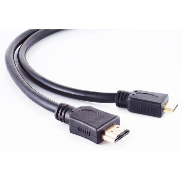 Mini HDMI - HDMI kabel - versie 1.4 (4K 30Hz) - verguld / zwart - 1 meter