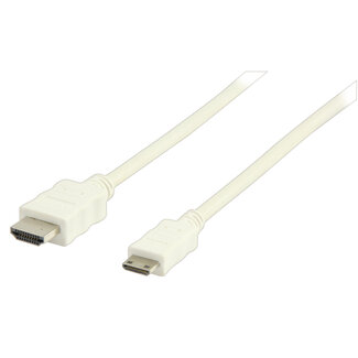 Valueline Mini HDMI - HDMI kabel - versie 1.4 (4K 30Hz) / wit - 1 meter