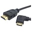 Mini HDMI - HDMI kabel - 90° haaks naar links - versie 1.4 (4K 30Hz) - 0,50 meter