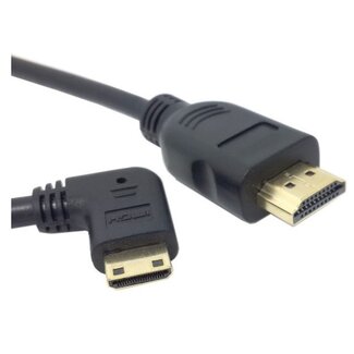 Coretek Mini HDMI - HDMI kabel - 90° haaks naar rechts - versie 1.4 (4K 30Hz) - 0,50 meter
