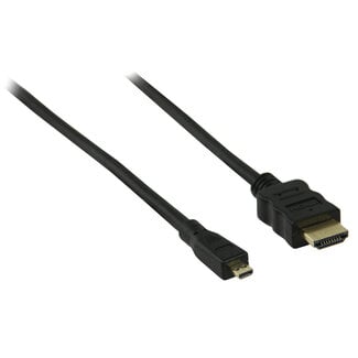 Universal Micro HDMI - HDMI kabel - versie 1.4 (4K 30Hz) - verguld / zwart - 0,50 meter