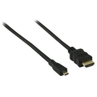 MaxTrack Micro HDMI - HDMI kabel - versie 1.4 (4K 30Hz) - verguld / zwart - 1 meter