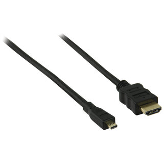 Universal Micro HDMI - HDMI kabel - versie 1.4 (4K 30Hz) - verguld / zwart - 1 meter