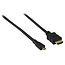 Micro HDMI - HDMI kabel - versie 1.4 (4K 30Hz) - verguld / zwart - 1 meter
