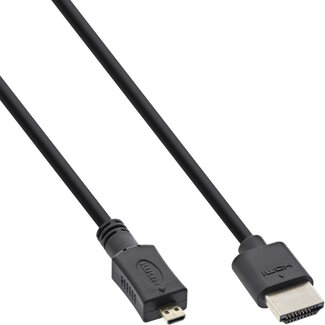 InLine Dunne Micro HDMI - HDMI kabel - versie 2.0 (4K 60Hz) - 0,50 meter
