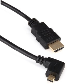 Coretek Micro HDMI - HDMI kabel - 90° haaks naar links - versie 1.4 (4K 30Hz) - 1,5 meter