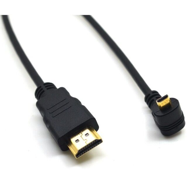 Micro HDMI - HDMI kabel - 90° haaks naar boven - versie 1.4 (4K 30Hz) - 0,30 meter