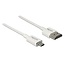 Dunne Premium Micro HDMI - HDMI kabel - versie 2.0 (4K 60Hz) / wit - 0,50 meter