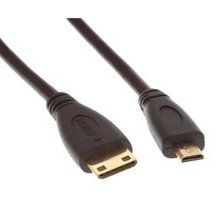 Coretek Micro HDMI (m) - Mini HDMI (m) kabel - versie 1.4 (4K 30Hz) - 1 meter
