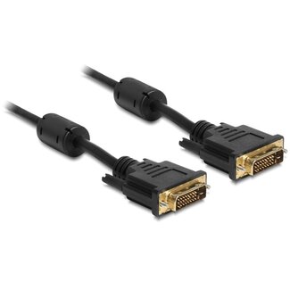 DeLOCK DVI-D Dual Link monitor kabel - verguld / zwart - 1 meter