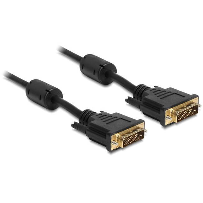 DVI-D Dual Link monitor kabel - verguld / zwart - 5 meter