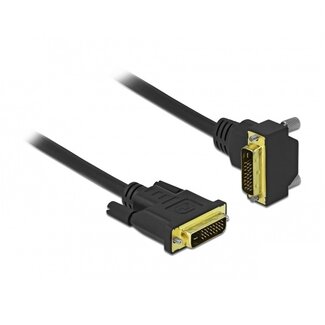 DeLOCK DVI-D Dual Link monitor kabel - 1x haaks - verguld / zwart - 1 meter