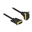 DVI-D Dual Link monitor kabel - 1x haaks - verguld / zwart - 1 meter