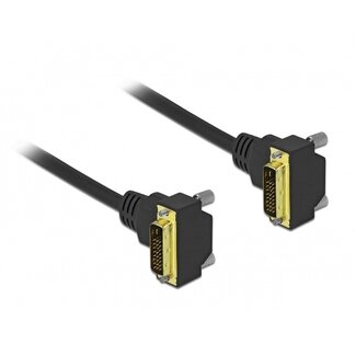 DeLOCK DVI-D Dual Link monitor kabel - 2x haaks - verguld / zwart - 1 meter