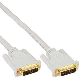 InLine DVI-D Dual Link monitor kabel - verguld / wit - 2 meter