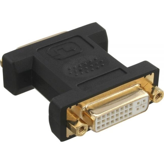 DVI-D / DVI-I Dual Link koppelstuk - verguld / zwart