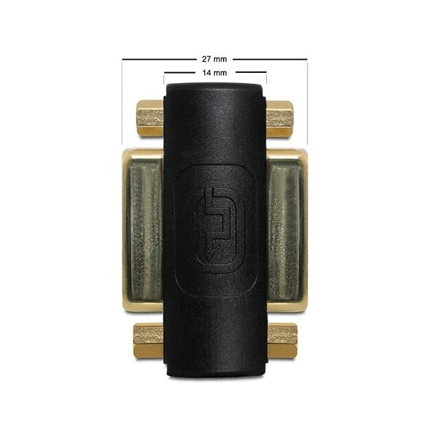 DVI-D / DVI-I Dual Link koppelstuk - compact - verguld / zwart
