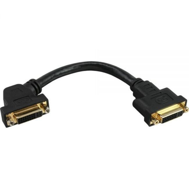 DVI-D / DVI-I Dual Link koppelstuk / inbouw - verguld - 0,20 meter