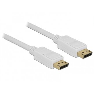 DeLOCK Premium DisplayPort kabel - versie 1.2 (4K 60Hz) / wit - 0,50 meter