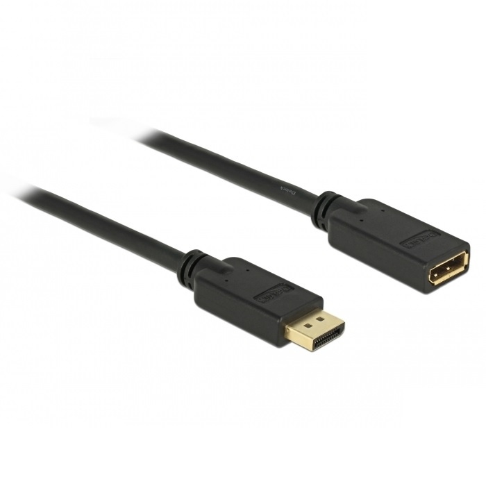 DisplayPort v1.2 Verlengkabel - 4K 60Hz - 3 meter - Zwart