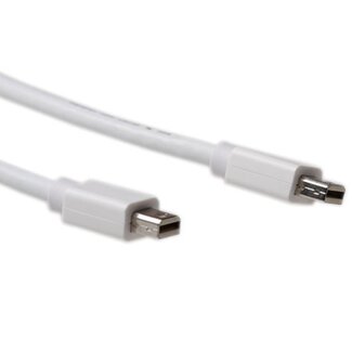 ACT Mini DisplayPort kabel - versie 1.2 (4K 60 Hz) - UL / wit - 0,50 meter