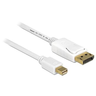 DeLOCK Mini DisplayPort - DisplayPort kabel - versie 1.2 (4K 60 Hz) / wit - 0,50 meter