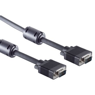 MaxTrack Premium VGA monitor kabel met ferriet kernen - CCS aders / zwart - 15 meter