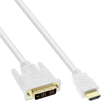 InLine Premium DVI-D Single Link - HDMI kabel / wit - 1 meter