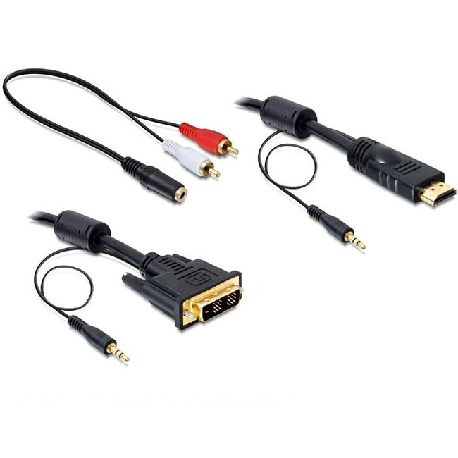 Premium DVI-D Single Link - HDMI kabel met audio - 2 meter