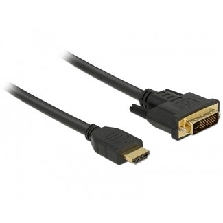 DeLOCK Premium DVI-D Dual Link - HDMI kabel / zwart - 0,50 meter