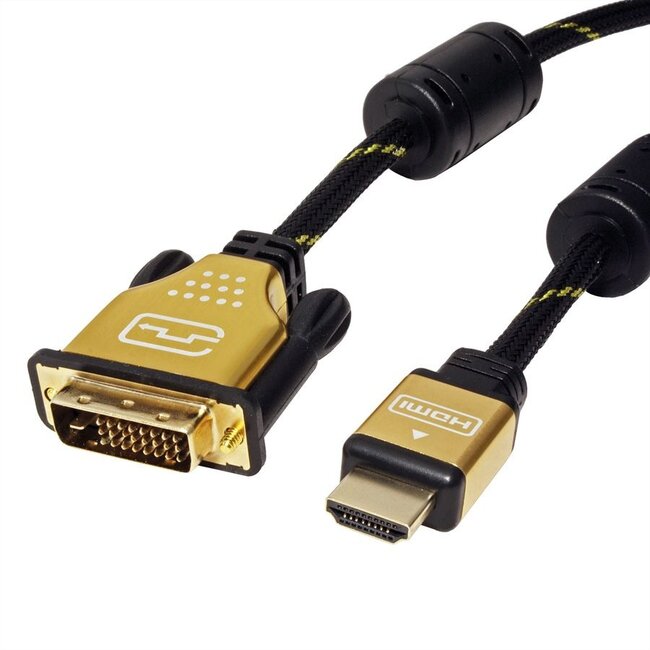 Roline hoge kwaliteit DVI-D Dual Link - HDMI kabel - 5 meter