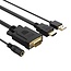 Orico HDMI (m) naar VGA (m) + 3,5mm Jack (v) kabel - voeding via USB-A (m) / zwart - 5 meter