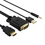 Orico VGA (m) + 3,5mm Jack (m) naar HDMI (m) kabel - voeding via USB-A (m) / zwart - 2 meter