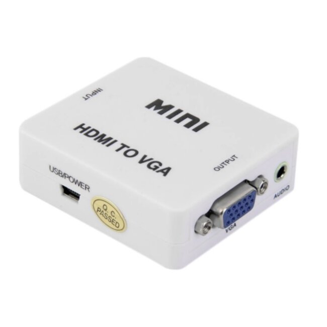 HDMI naar VGA + 3,5mm Jack converter / wit
