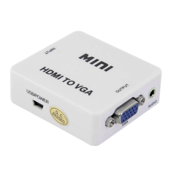 HDMI naar VGA + 3,5mm Jack converter wit