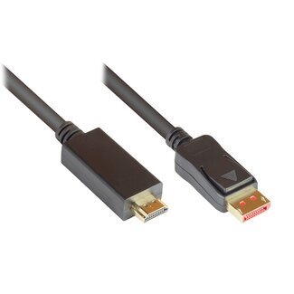 S-Impuls DisplayPort naar HDMI kabel - DP 1.4 / HDMI 2.0 (4K 60Hz + HDR)/ zwart - 7,5 meter