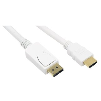 LogiLink DisplayPort naar HDMI kabel - DP 1.1 / HDMI 1.3 (Full HD 1080p) / wit - 2 meter